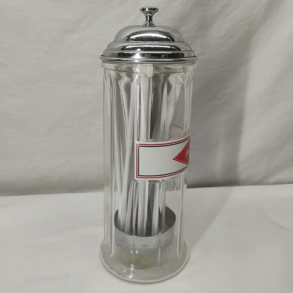 Vintage Coca-Cola Glass Straw Holder 11.5